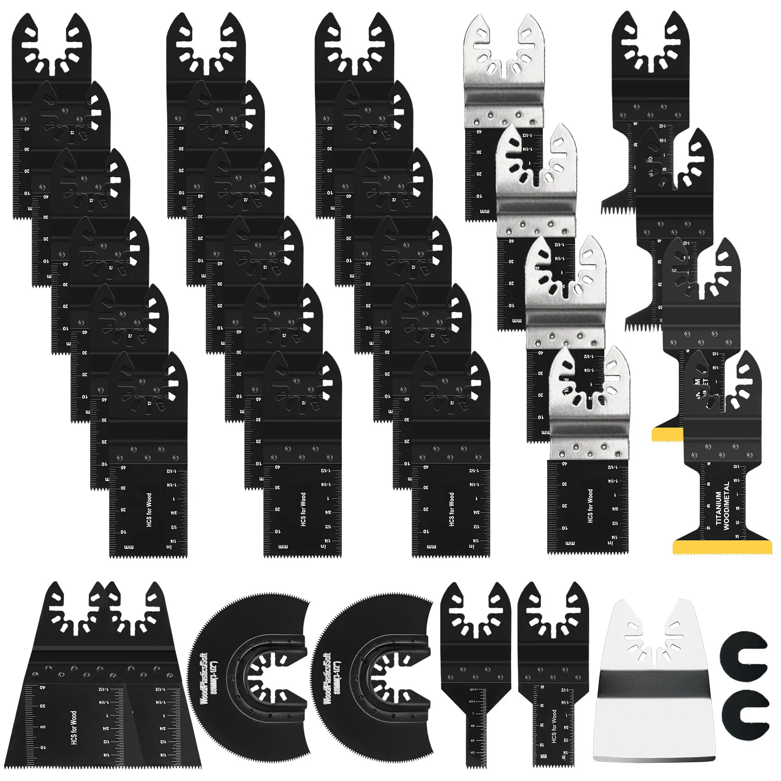 

35Pcs Titanium Coated Oscillating Saw Blades Multitool Accessories Suitable for Makita Dewalt Milwaukee Bosch Ryobi Craftsman