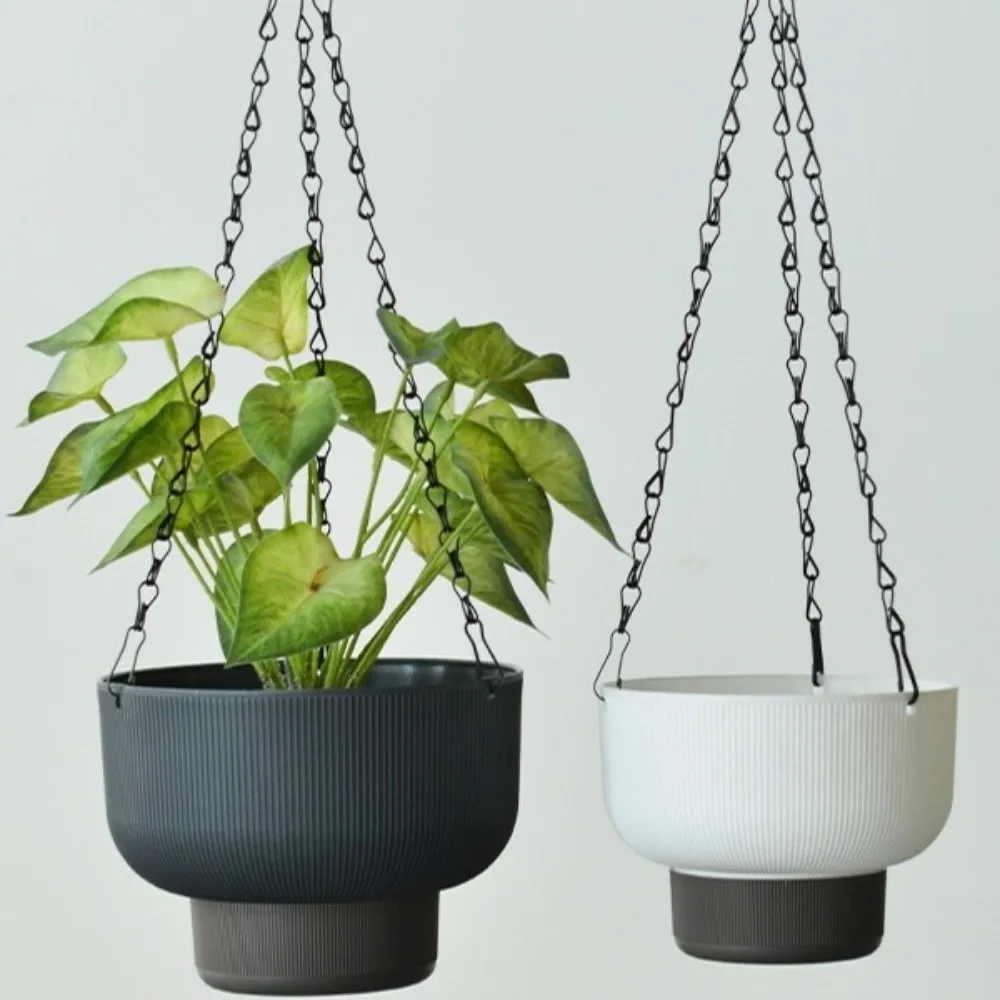 Thickened Self Watering Hanging Planters Chain Hooks Large Capacity Suspended Basket Detachable Base Drainage Vertical Flowerpot