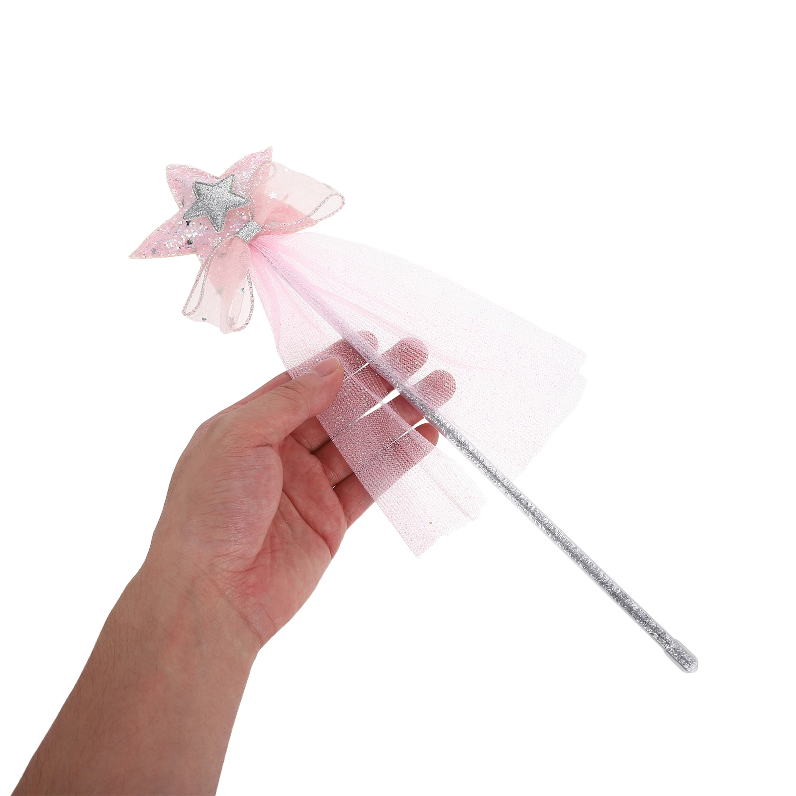 

1Pcs Props Fairy Stick for Festival Party Cane Gauze Wand Birthday Halloween Performance Prop Pink