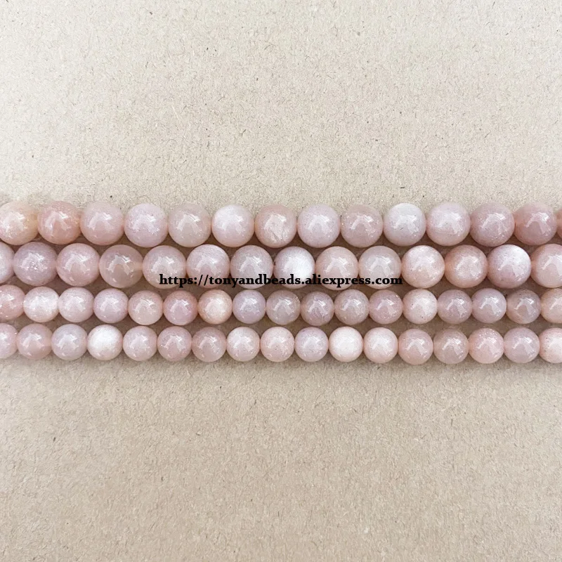 Genuine Semi-precious Natural Top Quality Peach Sunstone Round Loose Beads 15\