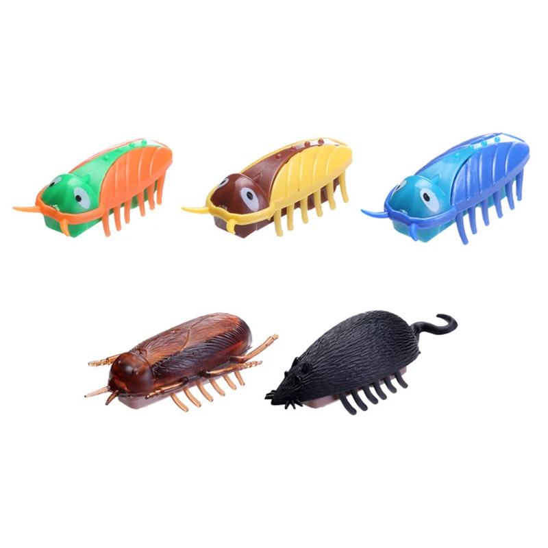 New Creative Funny Crawling Electronic Cockroach Rat Toy For Kids Novelty Gag Prank Toys Children\'s Halloween Spooky Toy Gifts