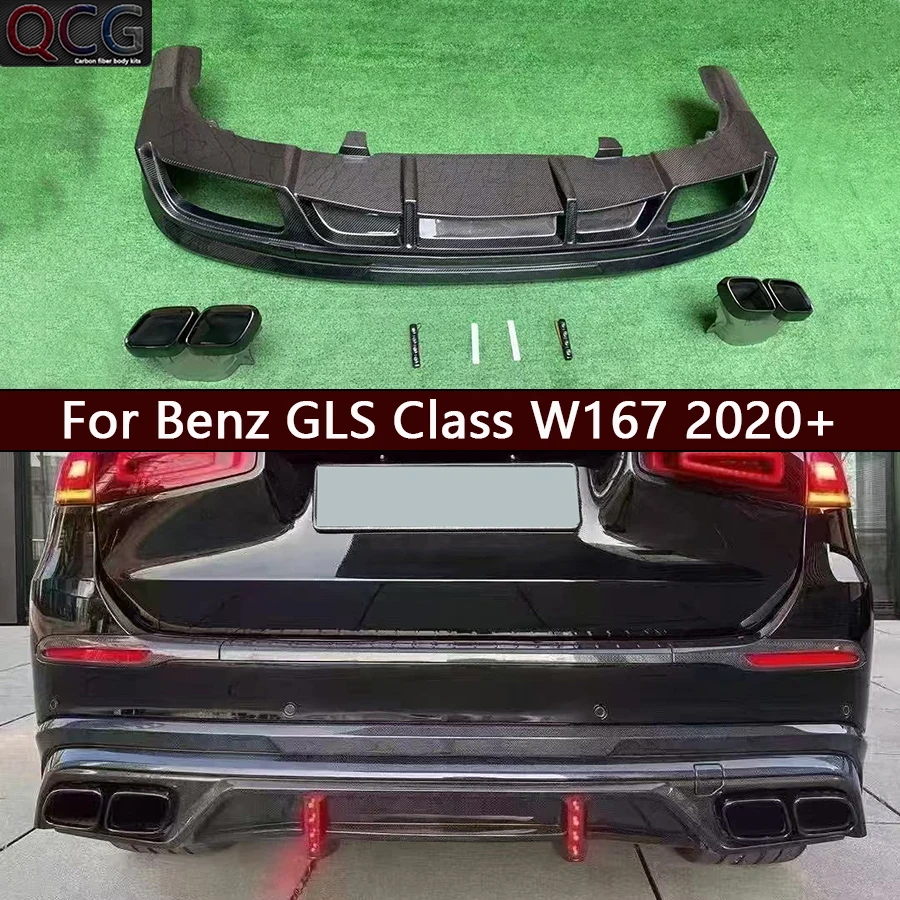 

Для Mercedes Benz GLS Class W167 2020+ задняя губа из углеродного волокна, автомобильный задний бампер, диффузор, сплиттеры, спойлер, автомобильные аксессуары, комплект кузова