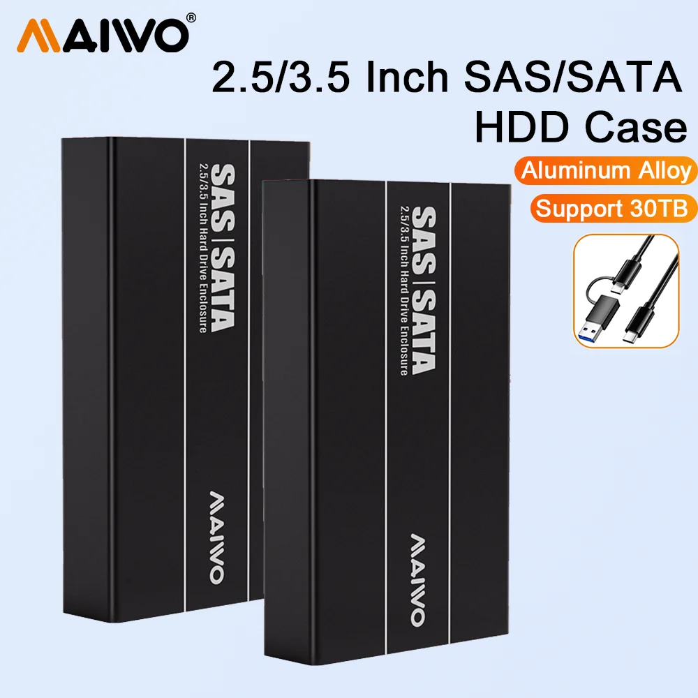 

MAIWO 2.5/3.5 Inch SAS/SATA HDD Case Sas Sata to USB3.1 Type-C Gen2 Hdd Docking Station for 2.5''3.5'' sas/Sata Hard Drive Disk