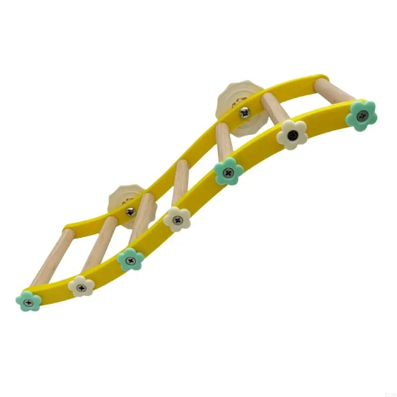Wooden Parrots Play Stand With Swing Ladder Interactively Training Perches Climbing Toy For Small Birds KXRE