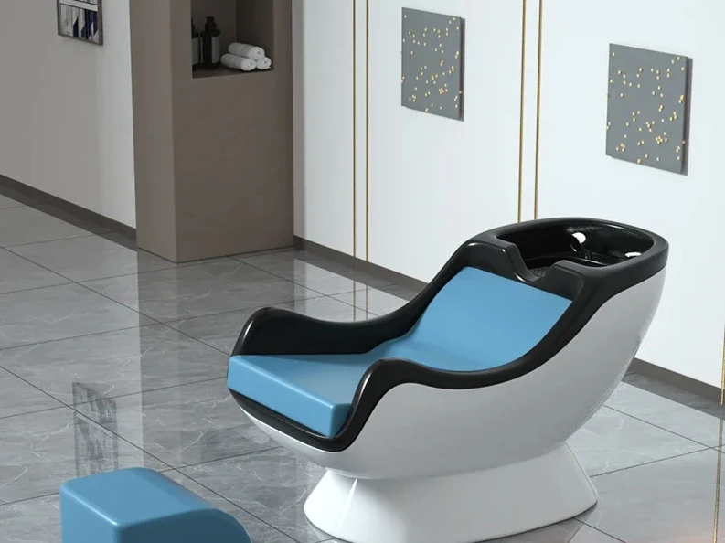 Semi-Lying Barber Shop Shampoo Chair High-End Hair Salon Flushing Bed European Simple Hair Salon