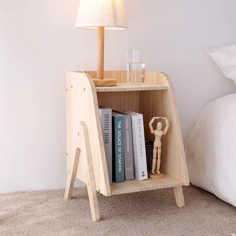 Nightstand Nuance Nordic Modern Solid Wood Lightweight Bedside Storage Elegant Bookshelf for Bedrooms