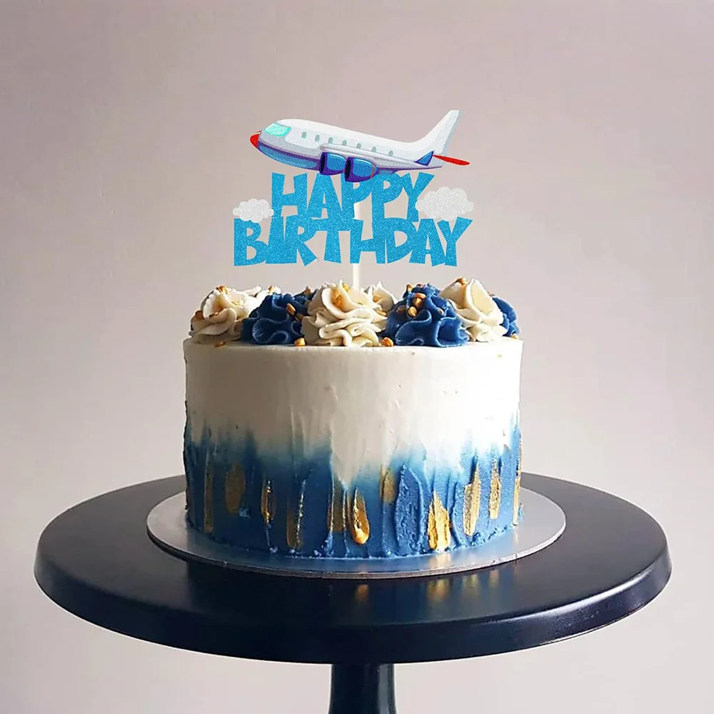 طائرة عيد ميلاد سعيد كعكة توبر الطائرات السفر تحت عنوان حفلة عيد ميلاد كعكة الديكورات استحمام الطفل الاطفال طائرة لوازم الحفلات