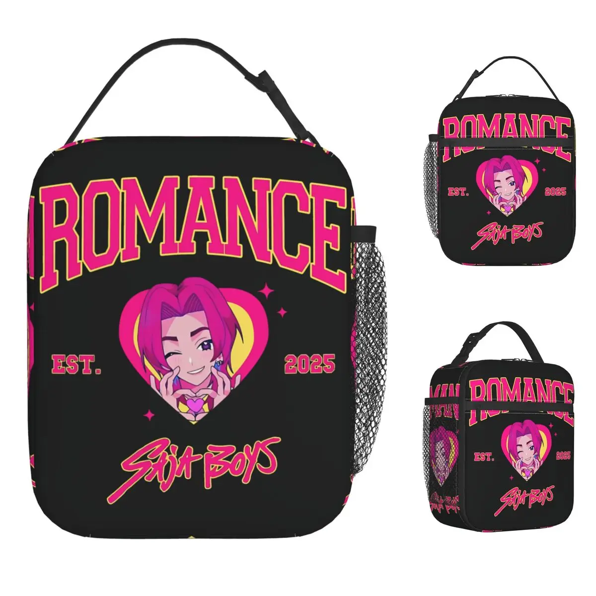 

ROMANCE Saja Boys Kpop Demon Hunters Lunch Bag Convenient Lunch Box Girls Picnic Print Cooler Bag Cute Oxford Tote Food Bags