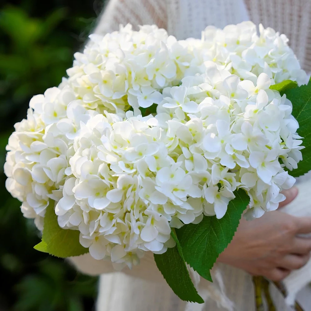 1/3Pcs Real Touch Artificial Flowers Silk Hydrangea Bride Bouquet Wedding Decoration Home Accessory for Vase Plants Arrangement