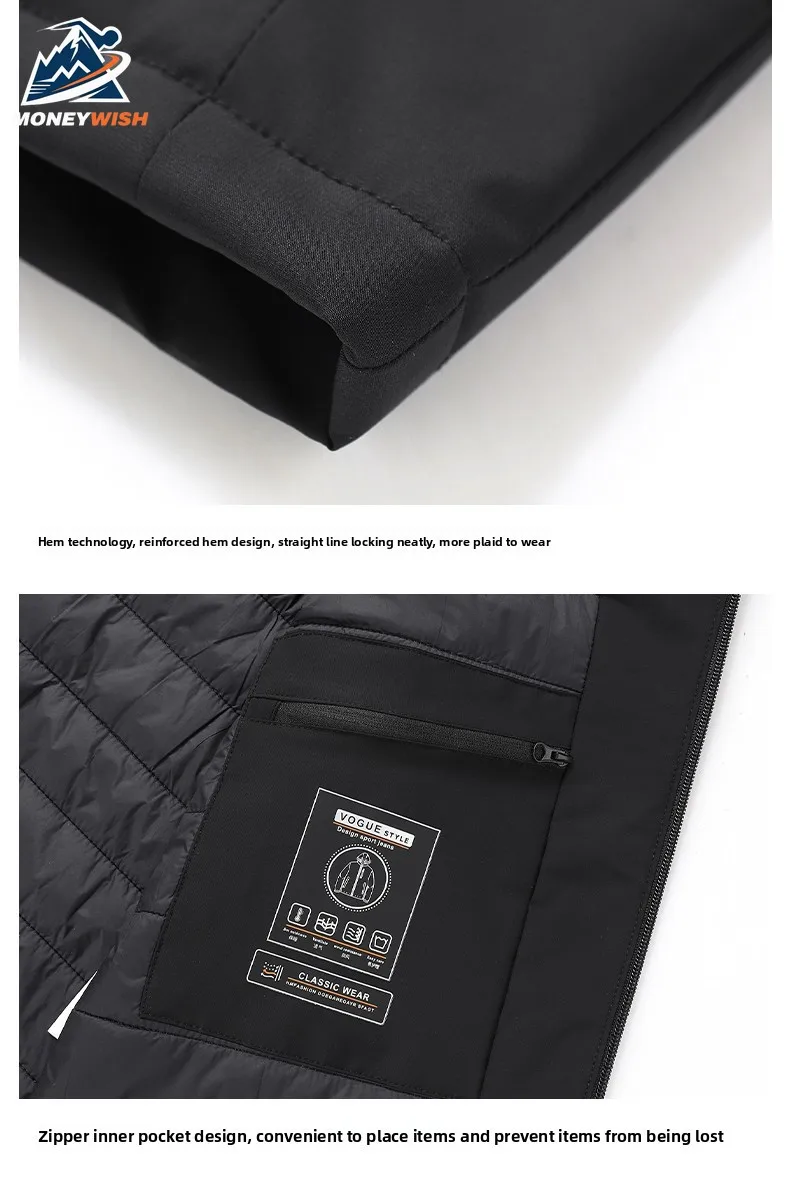 MONEYWISH الرجال القطن سترة 2025 جديد الرياضة في الهواء الطلق زائد القطن سميكة مكافحة الباردة الدافئة جاكيت بلا إكمام سترة شتوية عادية أسفل