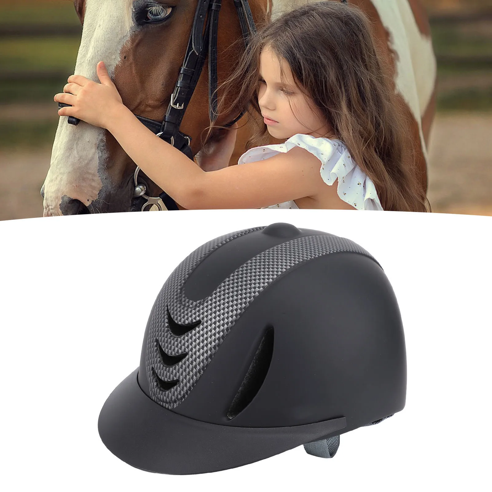 Kids Horse Riding Helmet Removable Liner Lightweight Breathable Easy To Clean Horseback Helmet Shock Absorption for Children