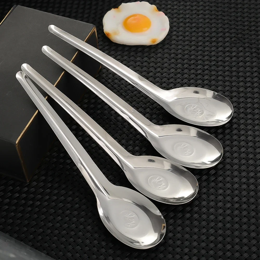 

5-10PCS Stainless Steel Soup Spoon Silver Flatware Soup Rice Dinner Spoons Dessert Spoon Kitchen Tools Tableware Cooking Utensil