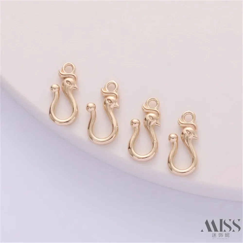 14K Gold Plated Connecting Buckle Phoenix Vermilion Hook Buckle DIY Handmade Hook Bracelet Necklace Finishing Accessories