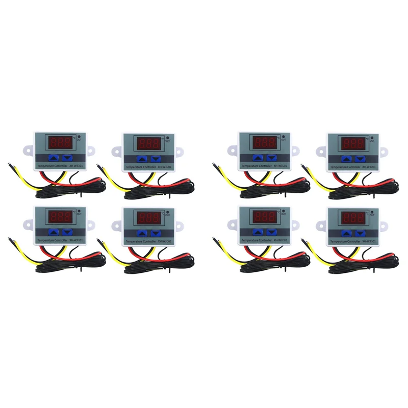 【¡Compre tarde!】8 Uds. Controlador de temperatura Led Digital de 220V Ac Xh-W3001 para incubadora, interruptor de calefacción de refrigeración, termostato, Sensor Ntc