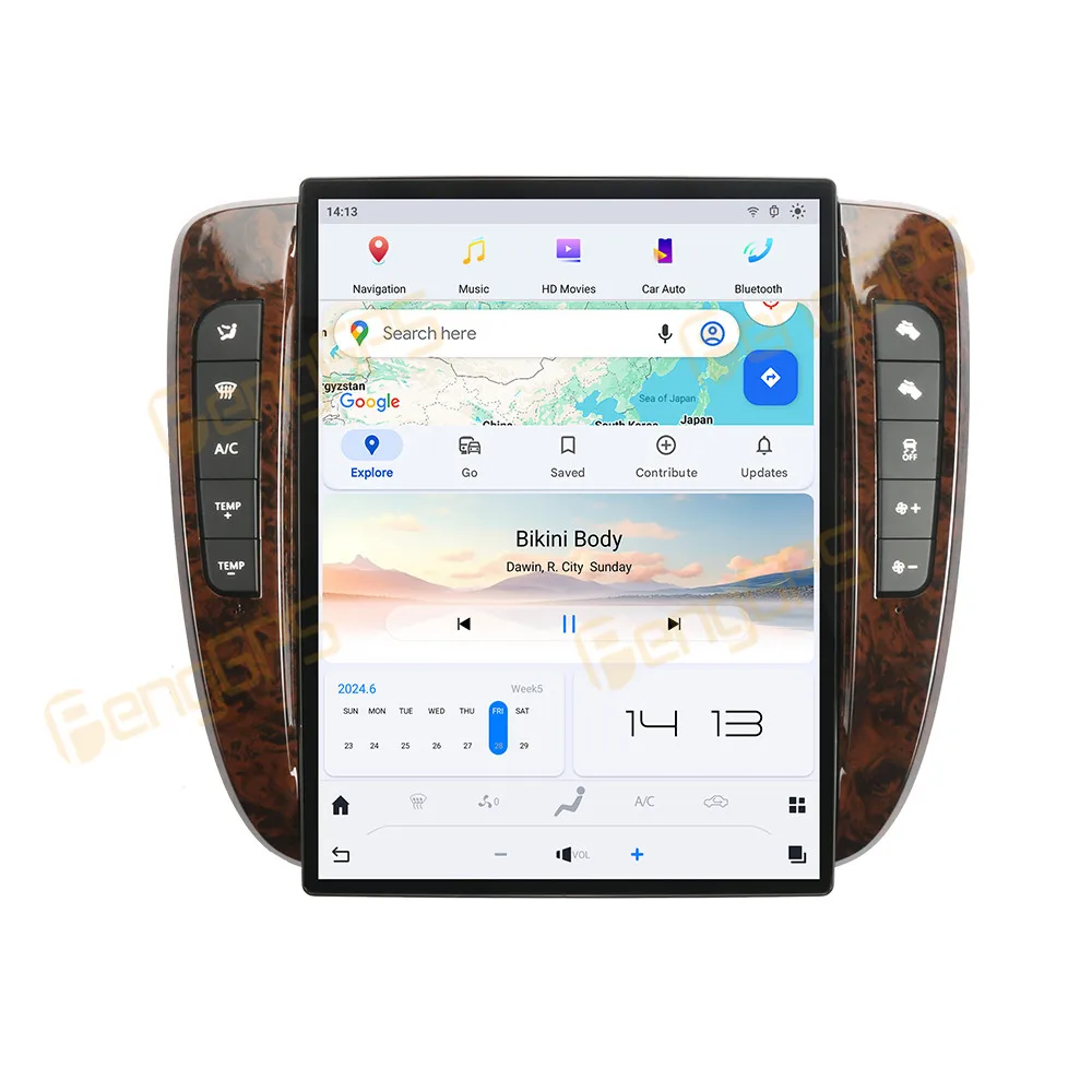 13.8 Inch Car Radio For GMC yukon 2007-2013 Wireless Carplay Multimedia Video Player AI Screen GPS Navigation BT Car Accessories