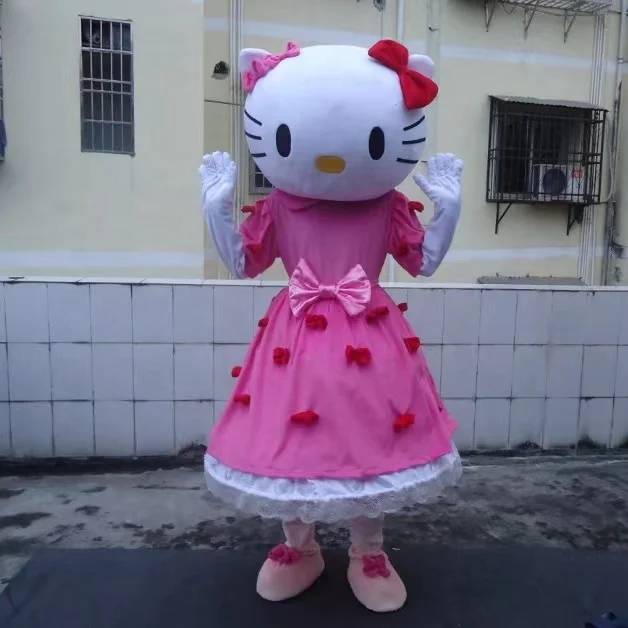 Miniso Hello Kitty mascotte kostuum cartoon anime cosplay pluche volwassen Halloween Party aangepaste roze jurk prestaties show