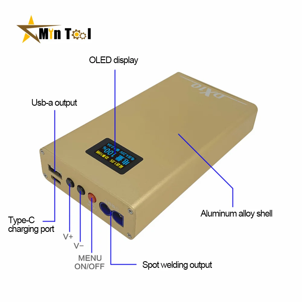 DX10 Portable Spot Welder OLED Adjustable Battery Spot Welding Machine 0.1/0.12mm Nickel 18650 8awg Spot Pen Welder Tool