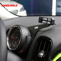 Gray Union Jack Bracket for Mini Cooper Clubman F55 F56 F54 F60 Accessories Auto Phone Holder Car Mobile Phone Mount Click