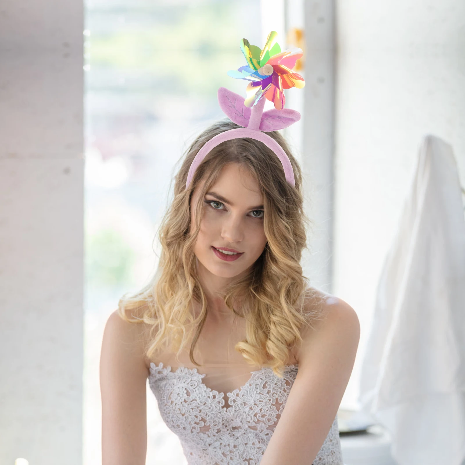 

Colorful Windmill Headb Purple Women Cute Hair for Party Photoshoot Birthday Favors Stylish Accessories cosplay Halloween