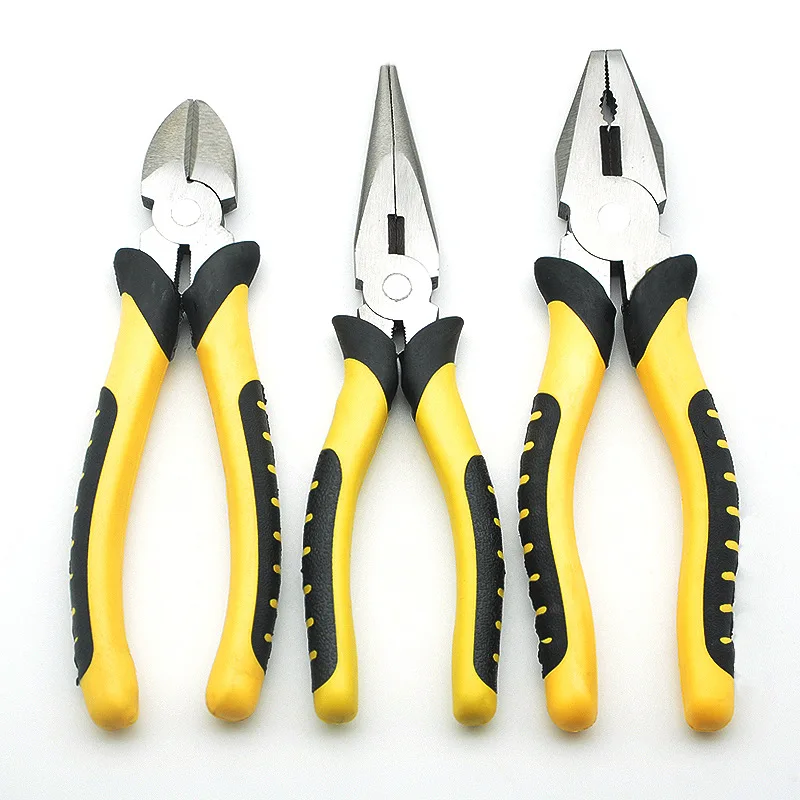 

8-inch Industrial Wire Cutting Pliers - High Hardness Needle-nose & Diagonal Pliers Set, Multi-functional Tool Collection