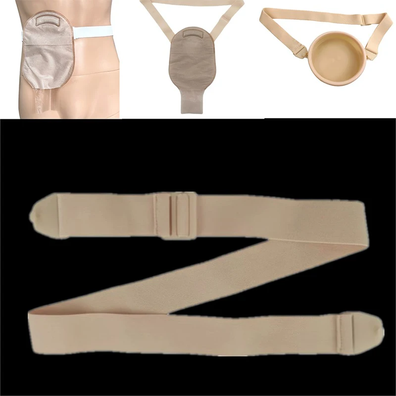 Adjustable Ostomy Belt Fistula Bag Strap Supporting Straps Anal Bag Elastic Strap Pocket Fixed Waist Belt