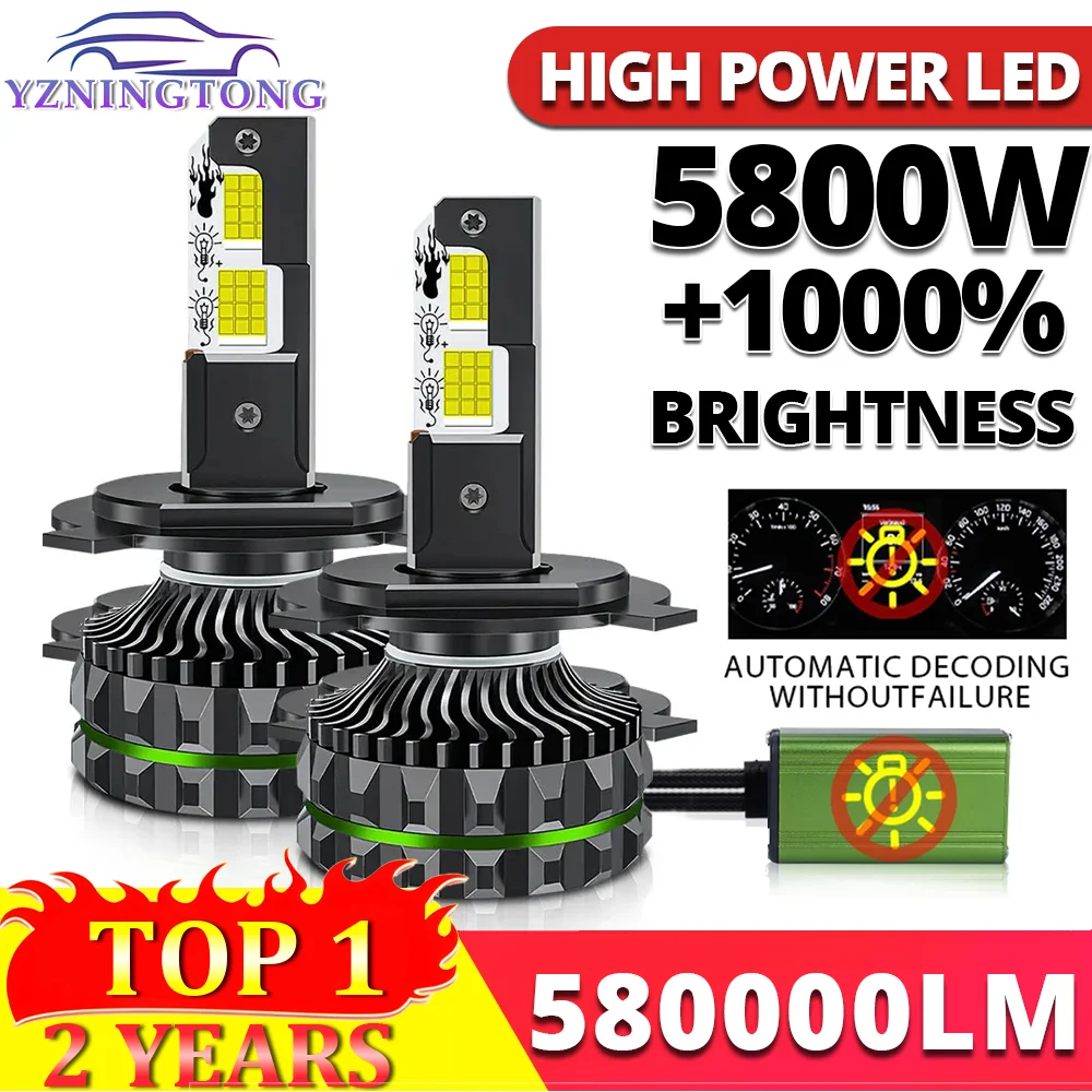 

YZNINGTONG H4 LED Car Headlight Bulb Canbus 5800W High Beam Led H7 Fog Lights H1 H8 H11 H9 HB4 HB3 9005 9006 9012 Turbo Lamp 12V