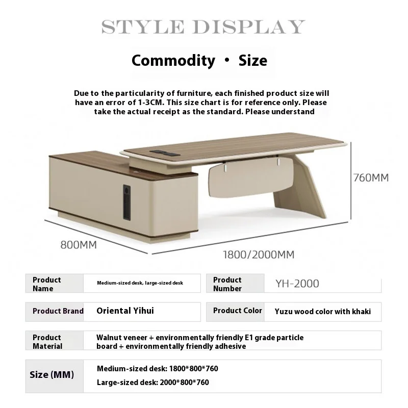 custom.Modern and Fashionable Executive Desk Large and Luxurious Manager Office Computer Desk Simple and Stylish Middle Des 4