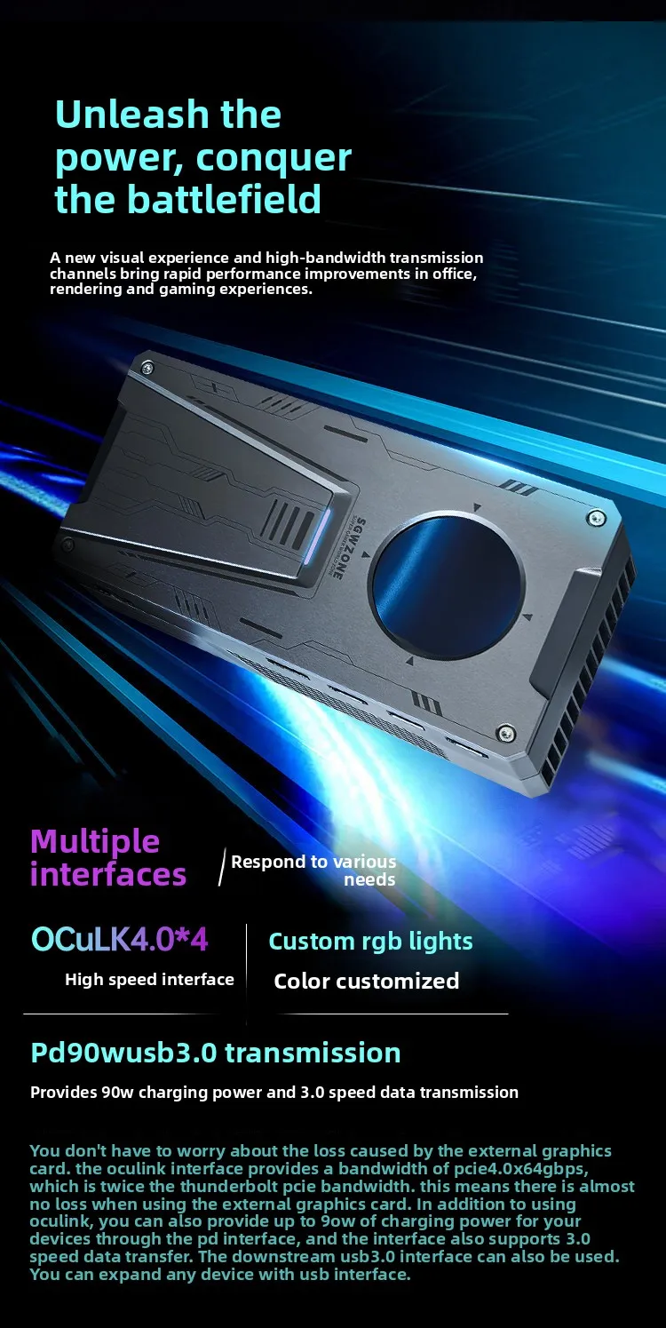 RTX-4090M Base de tarjeta gráfica Thunderbolt, portátil, portátil, base de tarjeta gráfica externa portátil