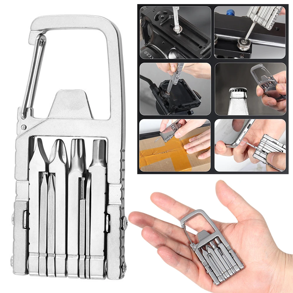 13 in 1 Multifunction Stainless Steel Tool Combination Folding Outdoor Tools Corkscrew Screwdriver Wrench Knife Knife Keychain