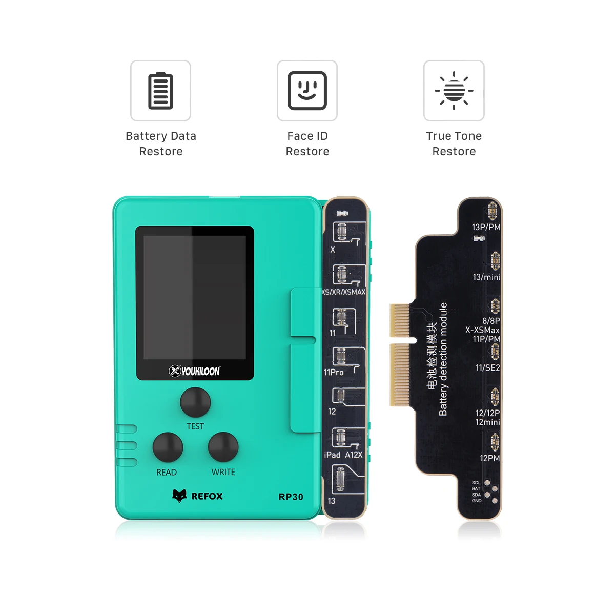 REFOX RP30 Restore Programmer For iPhone X-11 12 13 PRO MAX Battery Repair Face ID Fix Dot Projector Detection Tools