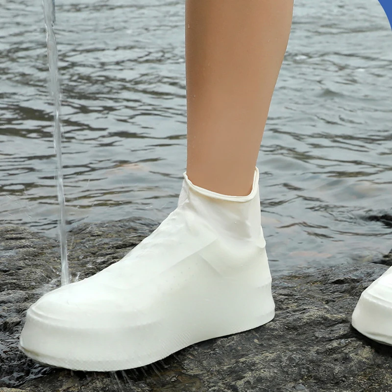 1Pair Silicone Waterproof Shoe Covers Upgrade Reusable Washable Resistant Outdoor Rainy Overshoes Protection Boots Rain Non-Slip
