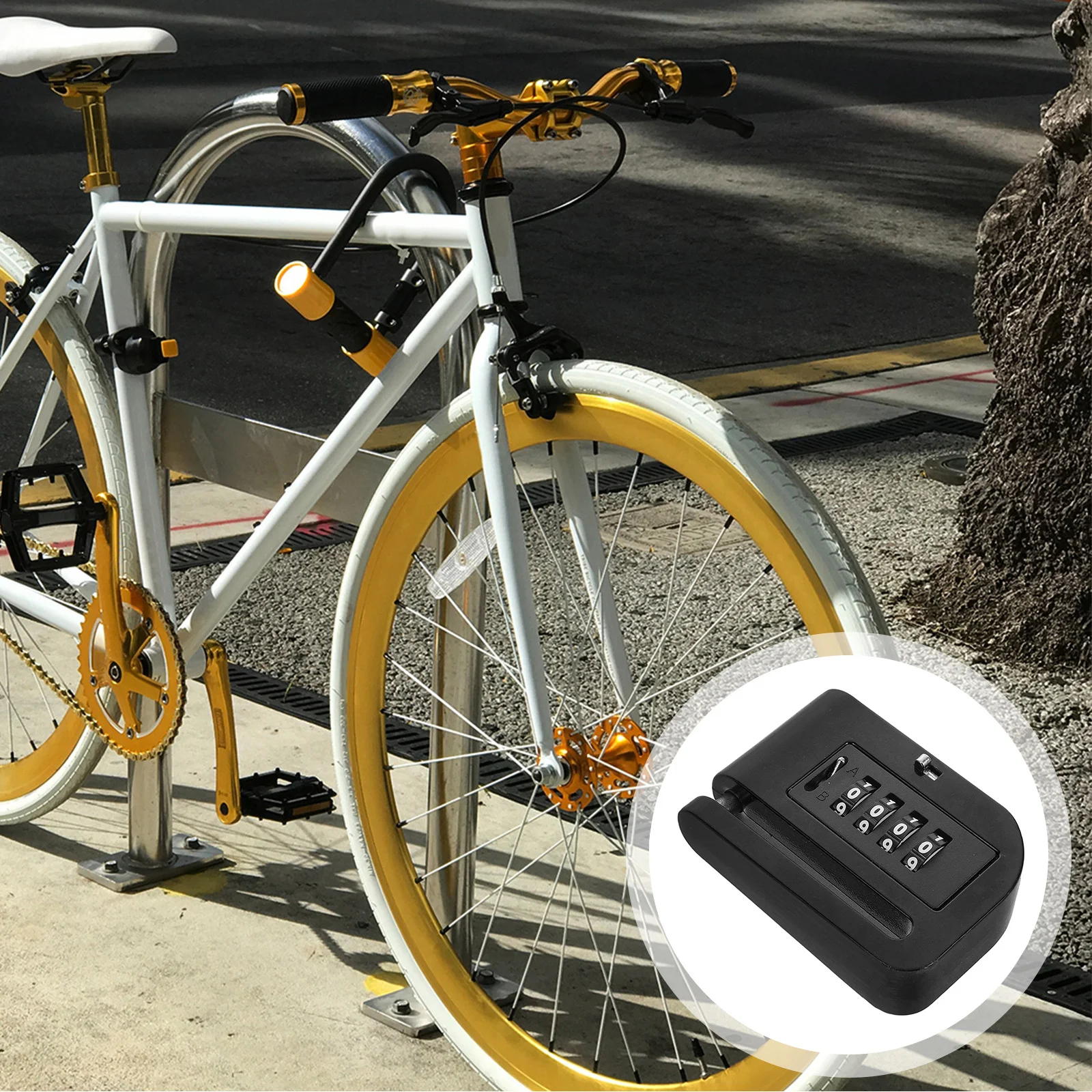 High Security 4-Digit Password Bicycle Disc Brake Lock Durable Aluminum Alloy Anti-Theft Device for Mountain Bikes Electric