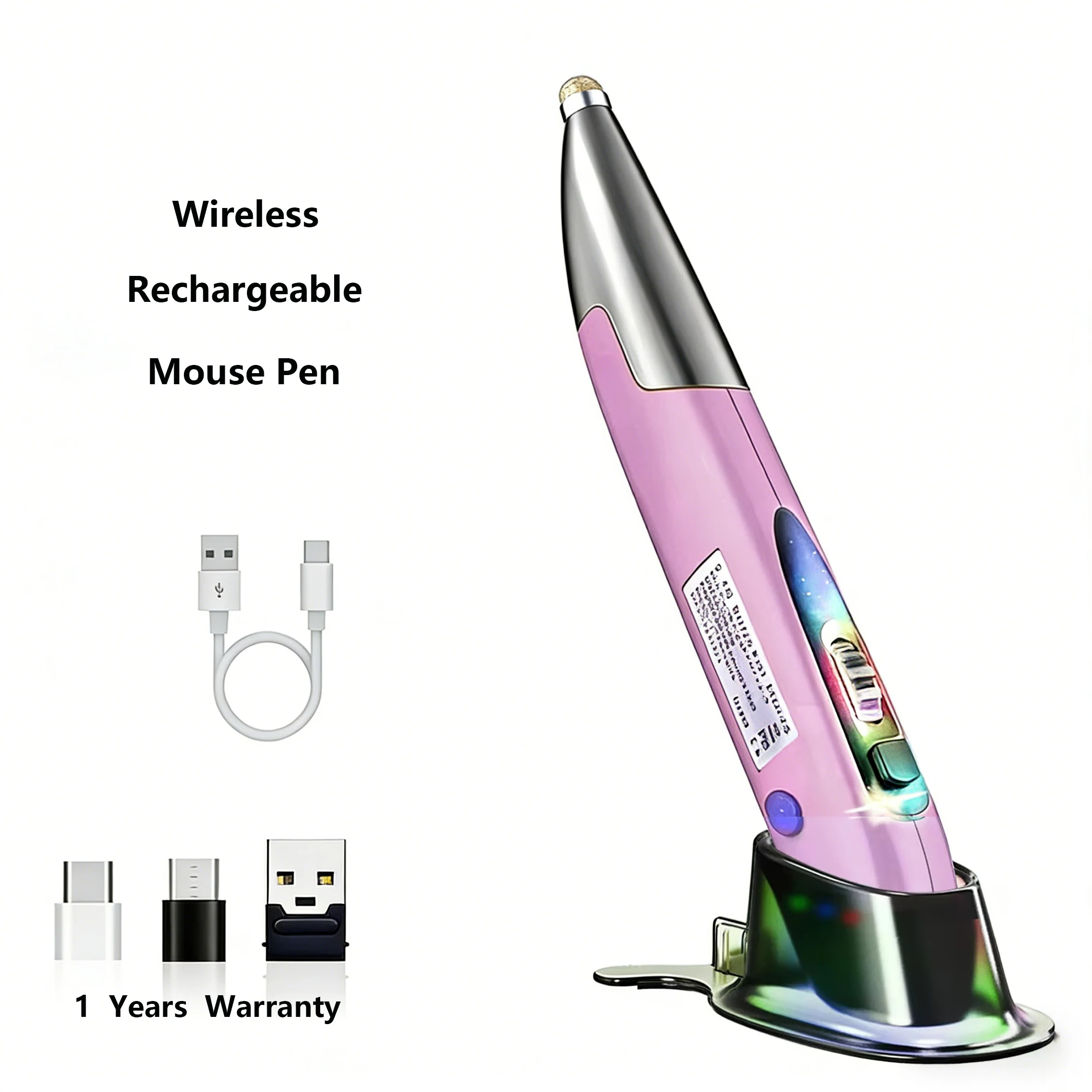 Upgraded Wireless Mouse Pen with Stylus Double right button 2.4G Rechargeable Mini Pocket Mice for Laptop PC Tablet Phone TV Box