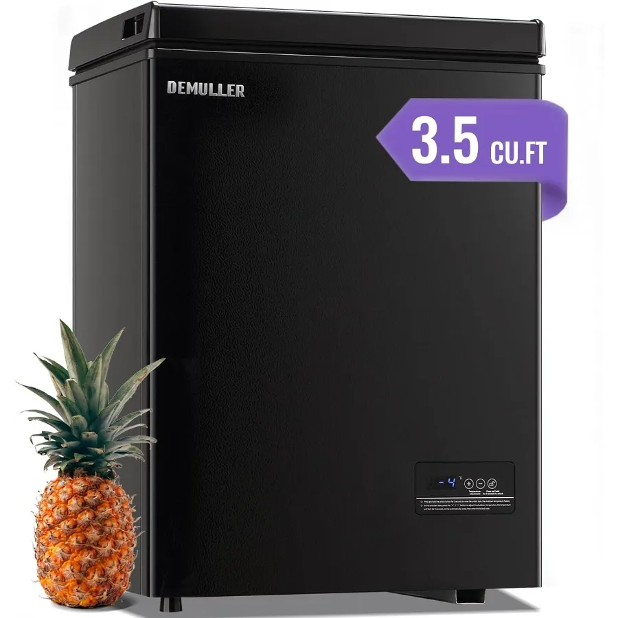 

Мини-окремо стоящая верхняя дверная морозильная камера с электронным экраном и термостатом, точный до 1, черный, идеально подходит для кухни o