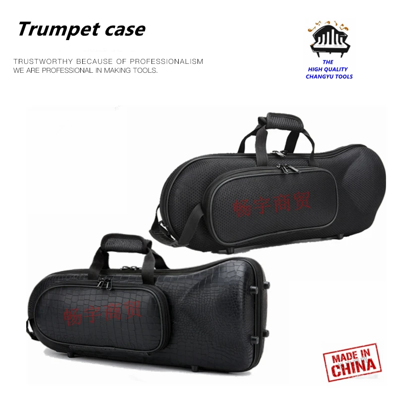 High quality Fashion style Trumpet case brass instrument bag Thicken portable backpack moulded box Trumpet accessories