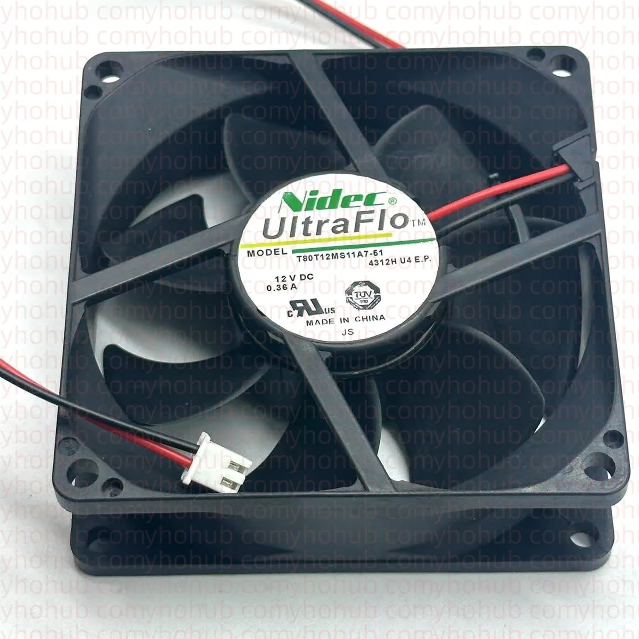 

Ltsf For Nidec T80T12MS11A7-51 DC 12V 0.36A 80x80x25mm 2-Wire Server Cooling Fan 8cm