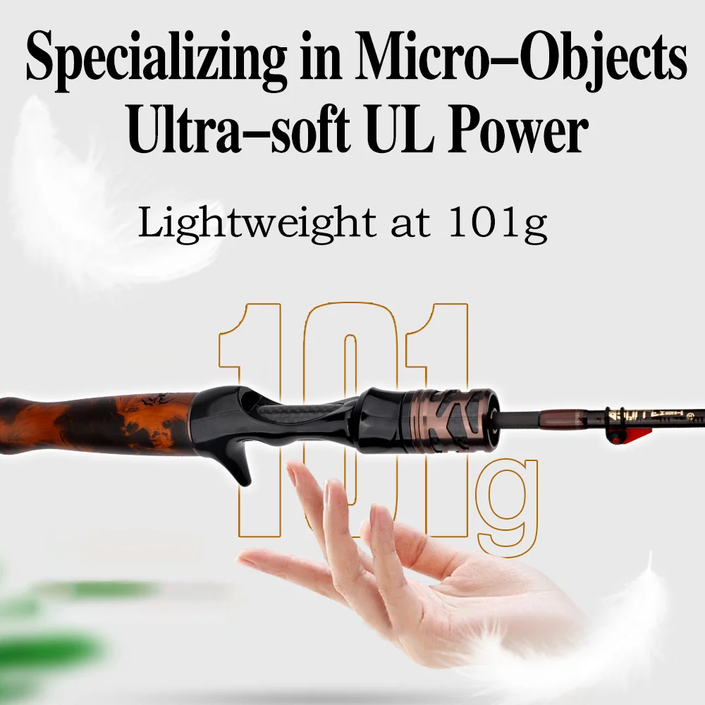 ROLLFISH Solid Wood Handle UL Trout Fishing Rod Carbon Fiber Spinning Casting Super Soft Fishing Rod 1.38-1.8m  Fast Action - view 5