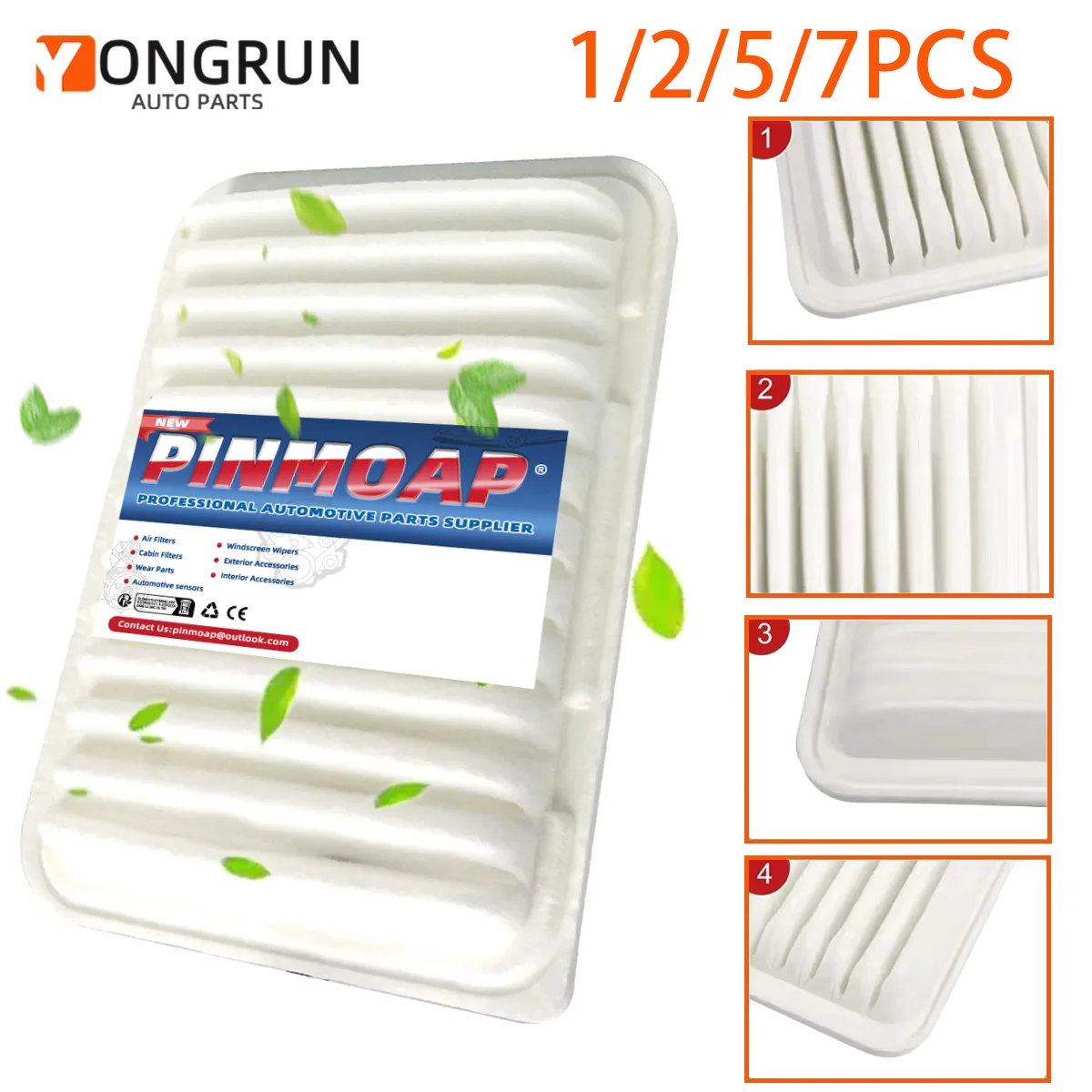 YONGRUN 1/2/5/7 Uds filtro de aire adecuado para SCION/TOYOTA COROLLA L4 1.8L/PONTIAC FPCA10190 5169WS AF1307 MA10190 17801-0D060