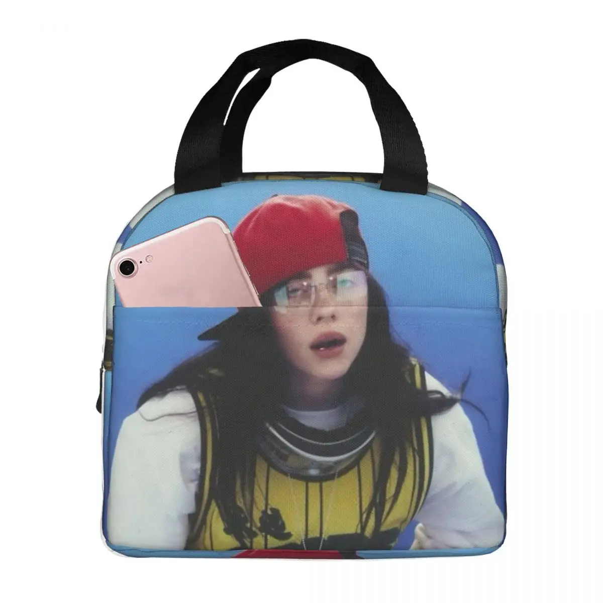 B-Billie-Girl E-eilish American Singer Insulated Lunch Bags Storage Food Box Leakproof Cooler Thermal Bento Box For Travel
