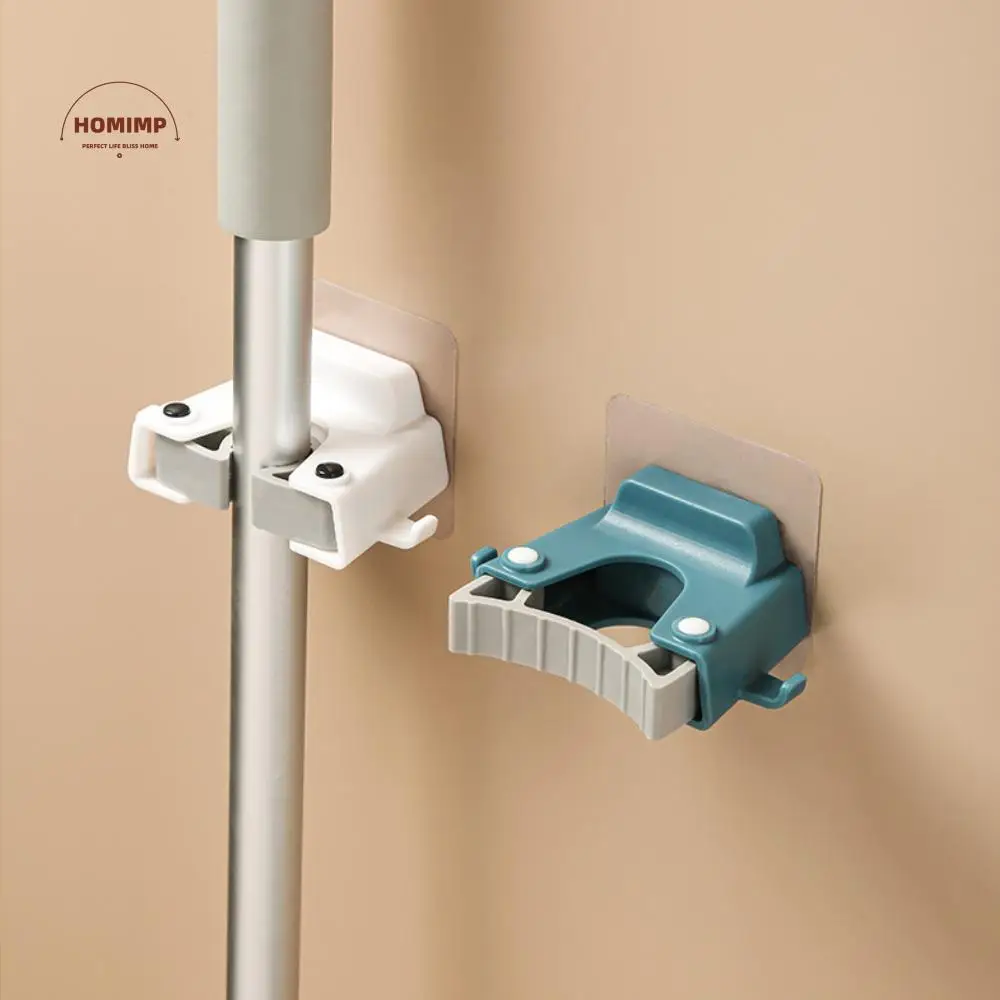 

Simple Punch-free Mop Rack Multi-pot Application Wall-mounted Wall-mounted Mop Holder Durable Stable Mop Clamp Hook Shower Room