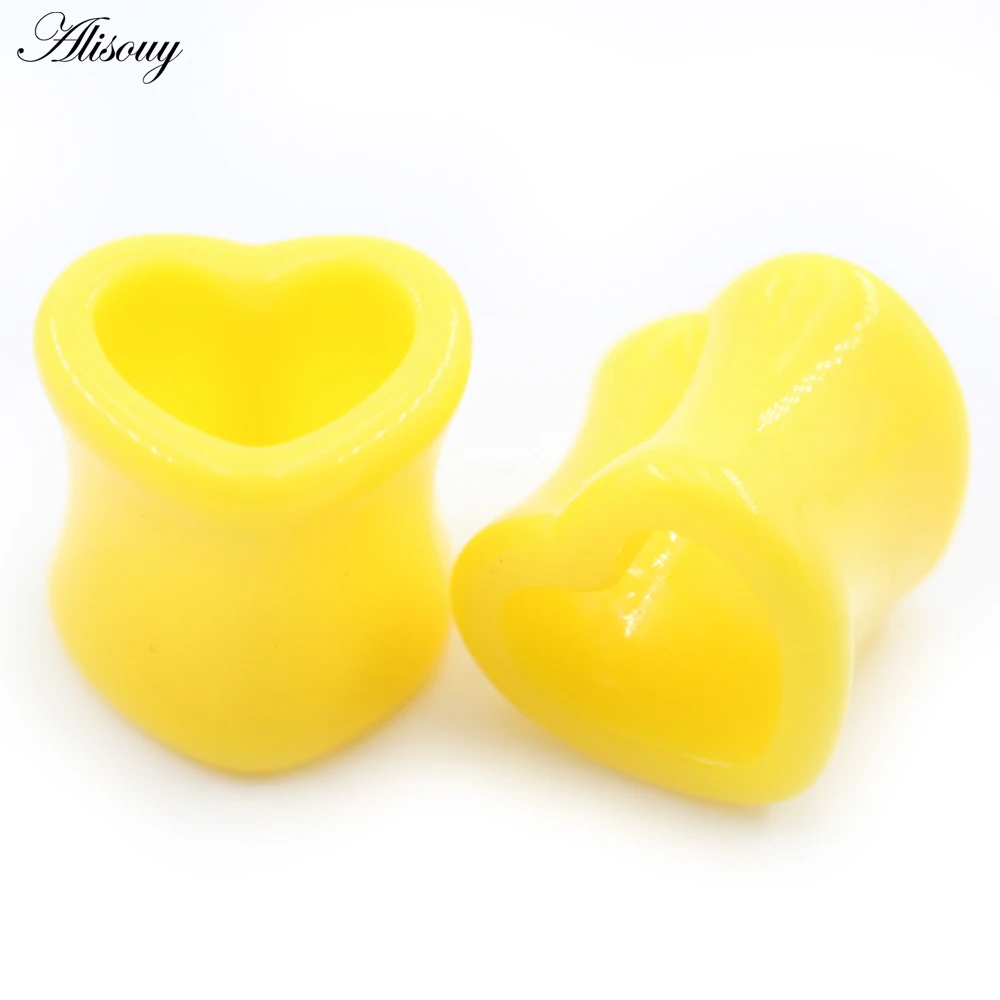 2pcs Ear Expander Piercings Heart Acrylic Ear Plugs Stretcher Expander 1 Pair Ear Piercings Studs Plugs Body Piercings 3-12mm