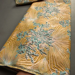 Hot African Sale Brocada Hochqualitäts hochwertige Spitzenstoffe 2024 Nigerianer Jacquard Stoff Spitzenschalter für Nachtballkleider Frauenkleider 3466 8 Hauptverkaufsbrokado - №7
