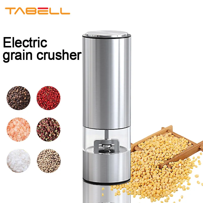 

TABELL Electric Salt Pepper Grinder Electric Grain Crusher Spice Mill Food Processor Pulverizer Pepper Grinder Kitchen Machine