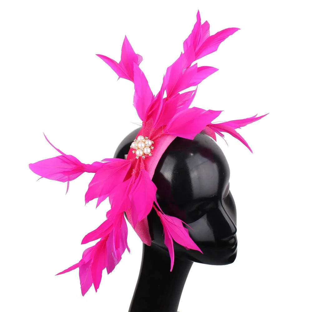 2023 Nieuwe Theekransjeshoeden Fascinators Kentucky Hoofdband Derby Hoed Bruiloft Cocktail Veren Lint Fascinator Hoeden Voor Vrouwen