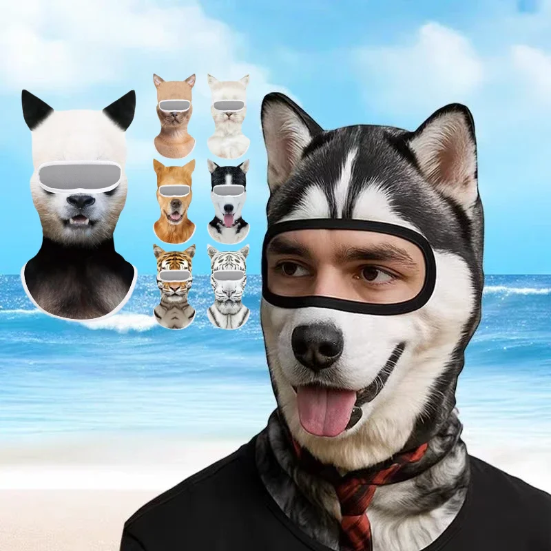 3D Cat Ski Balaclava Animal Face Covering Full Face Hood Masque Cute Animalbalaclava Motorcycle Motocross Ski Hat Funny Ski Mask