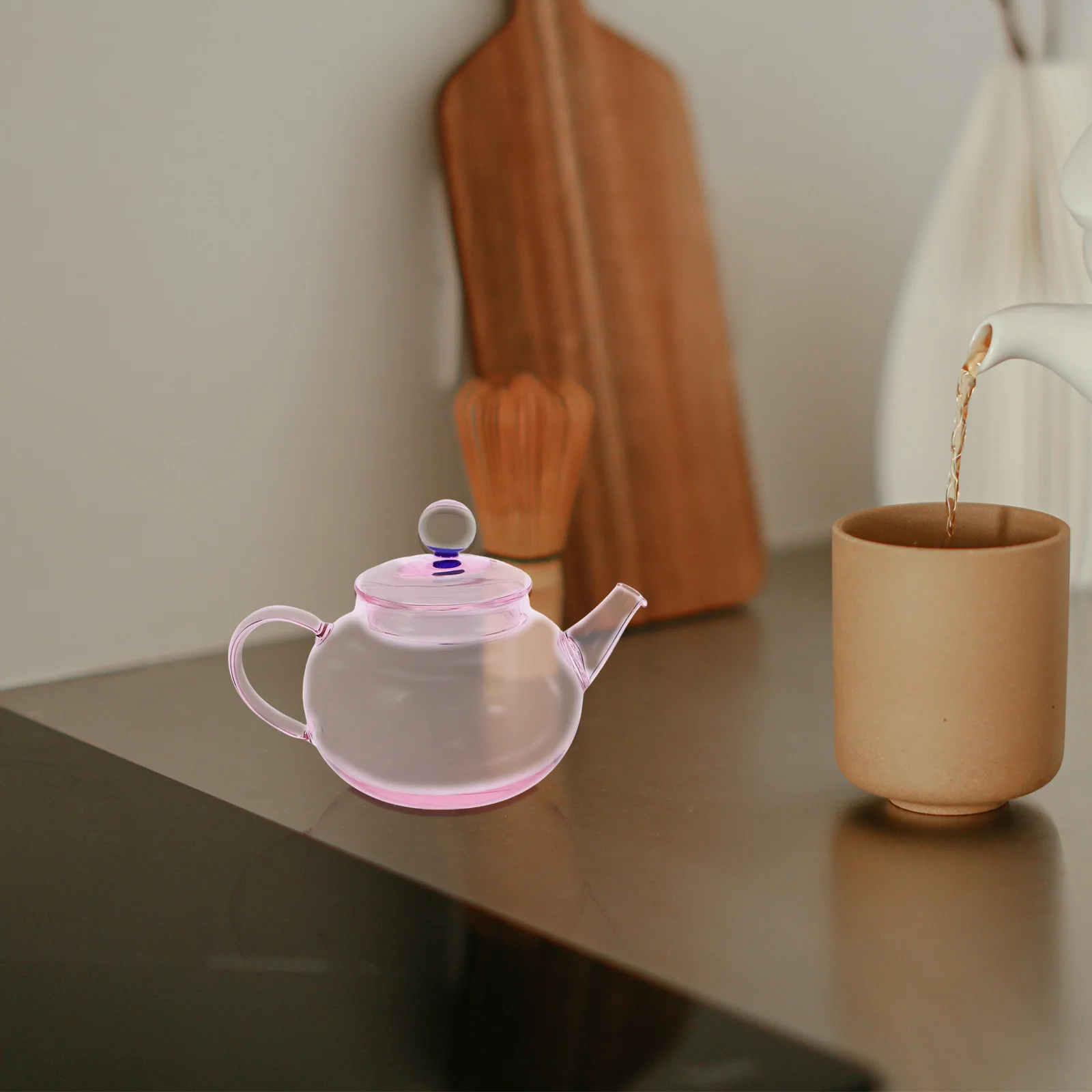 

Glass Teapot 200Ml Sturdy Clear Tea Kettle for Home Use Loose Tea Brewing Comfortable Handle Glass Teapot Water Pot