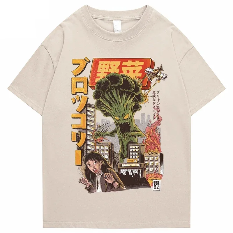 2024 Men's Hip Hop T-Shirt Japan Harajuku Cartoon Monster T-Shirt Street Summer Top T-Shirt Cotton T-Shirt Super HipHop