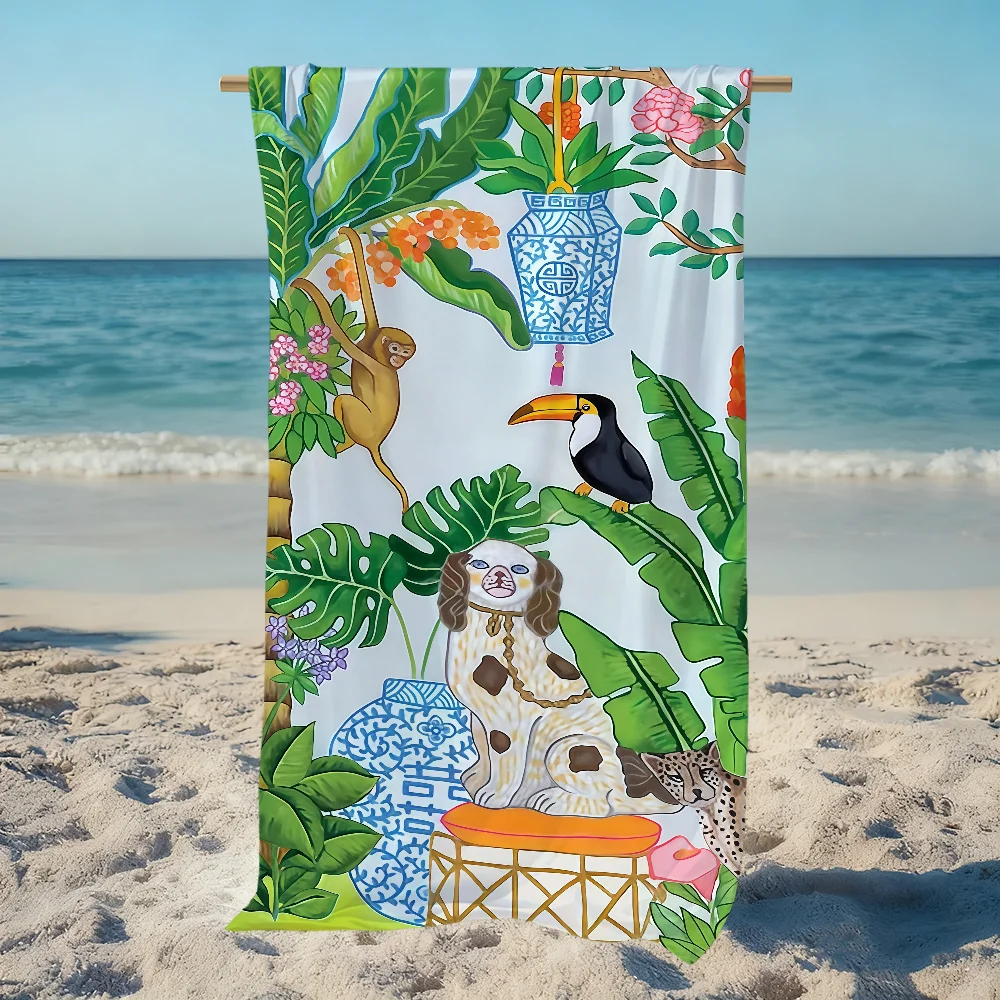 Art Print Staffordshire Dogs Towel Beach Quick Dry Soft Pool Towels Gift for Travel Gym Shower Camping sports