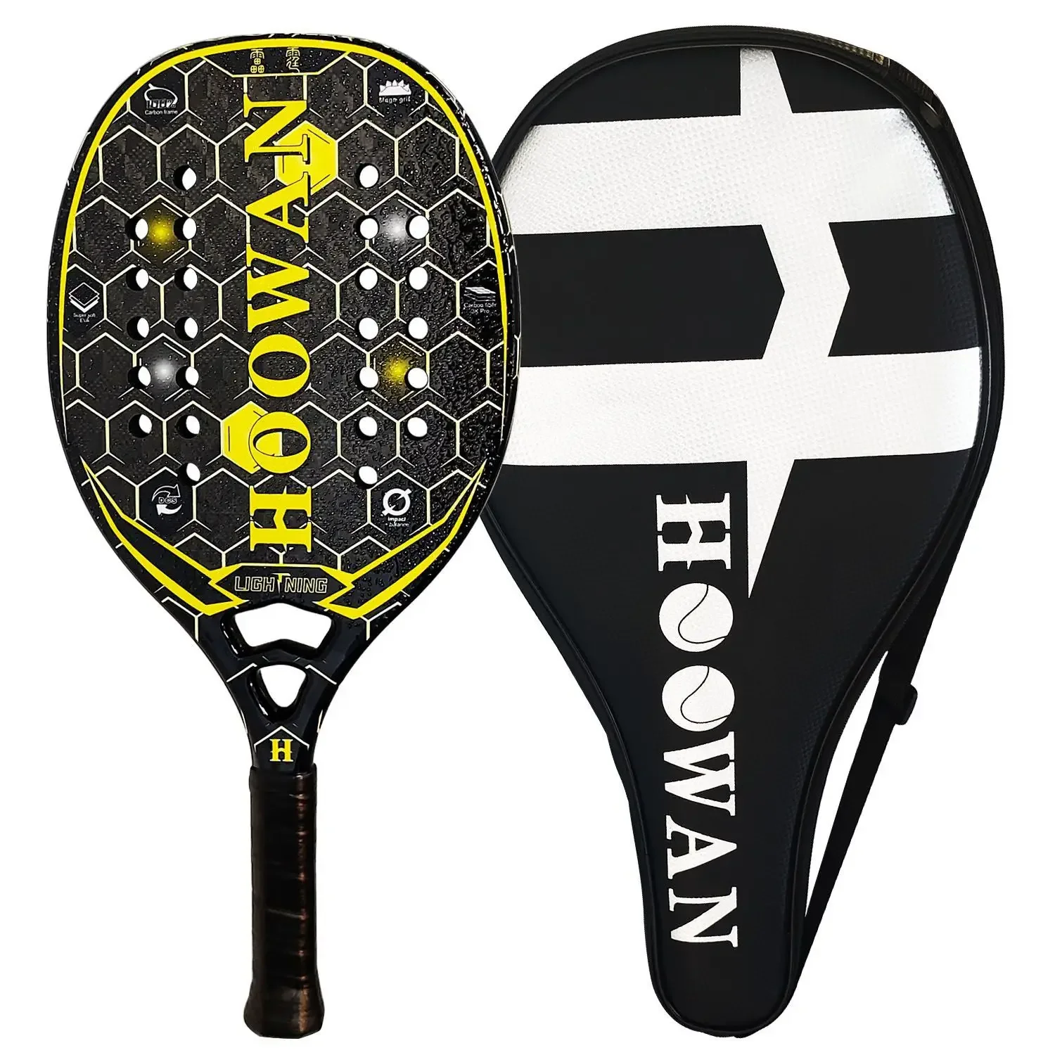 HOOWAN Beach Tennis Racket Made of Ultra Light Carbon Fiber Material for Men and Women Outdoor Sports and Leisure