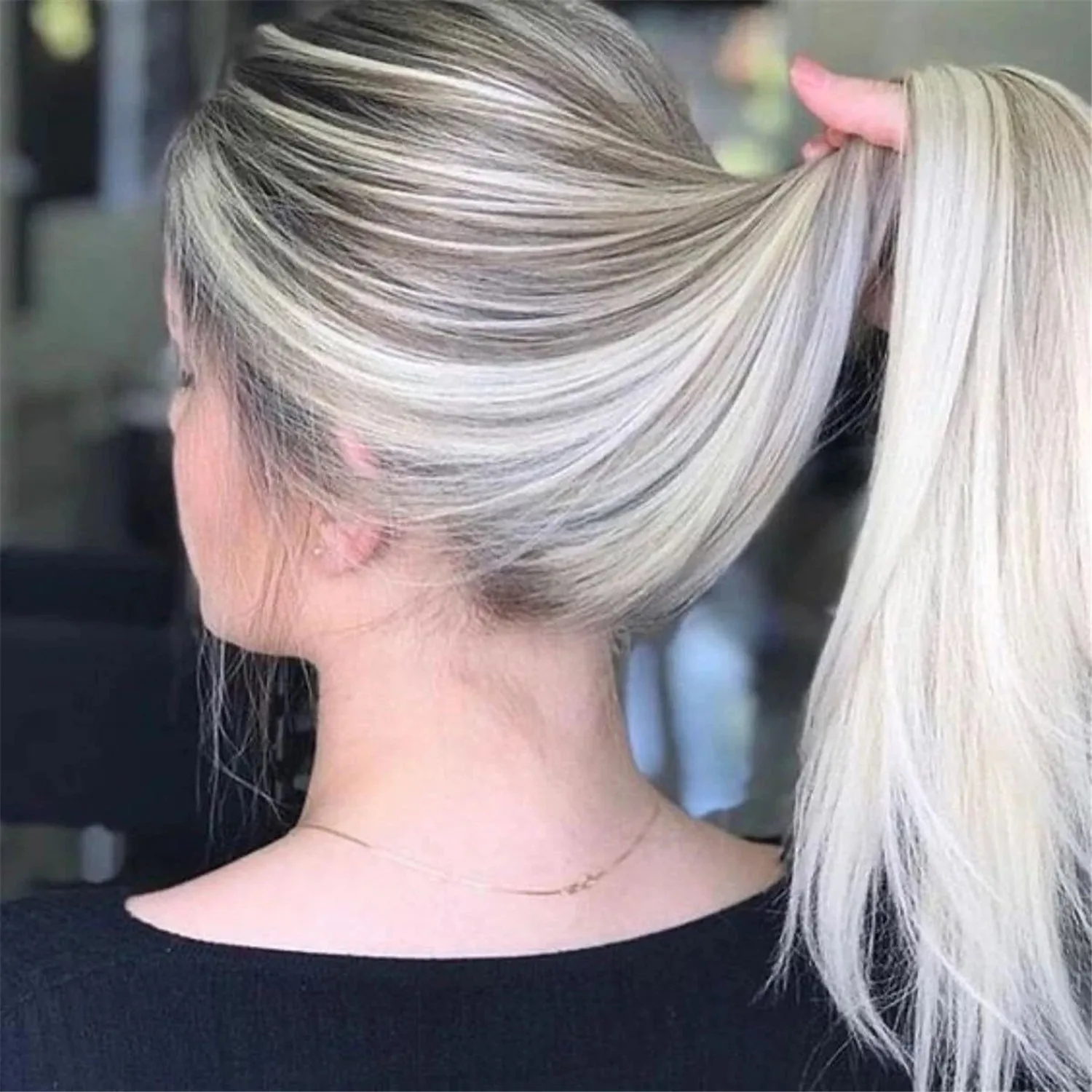 

Прямые волосы, маленький и большой размеры, безклеевые парики с свободной линией роста волос, белые, светлые, балаяж, высококачественные, из смеси человеческих волос и синтетического волокна